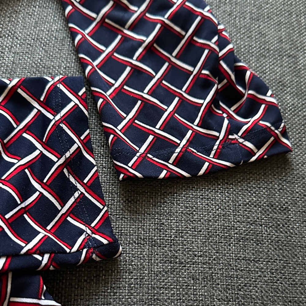 Brooks Brothers Black and Red Geometric Long Sleeve Dress - Picture 5 of 7